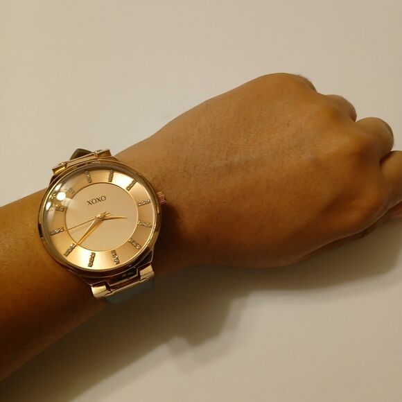 XOXO Women's Grey XO3465 Rhinestone Rose Gold Tone Dial Watch Japan Movt READ - Picture 5 of 16